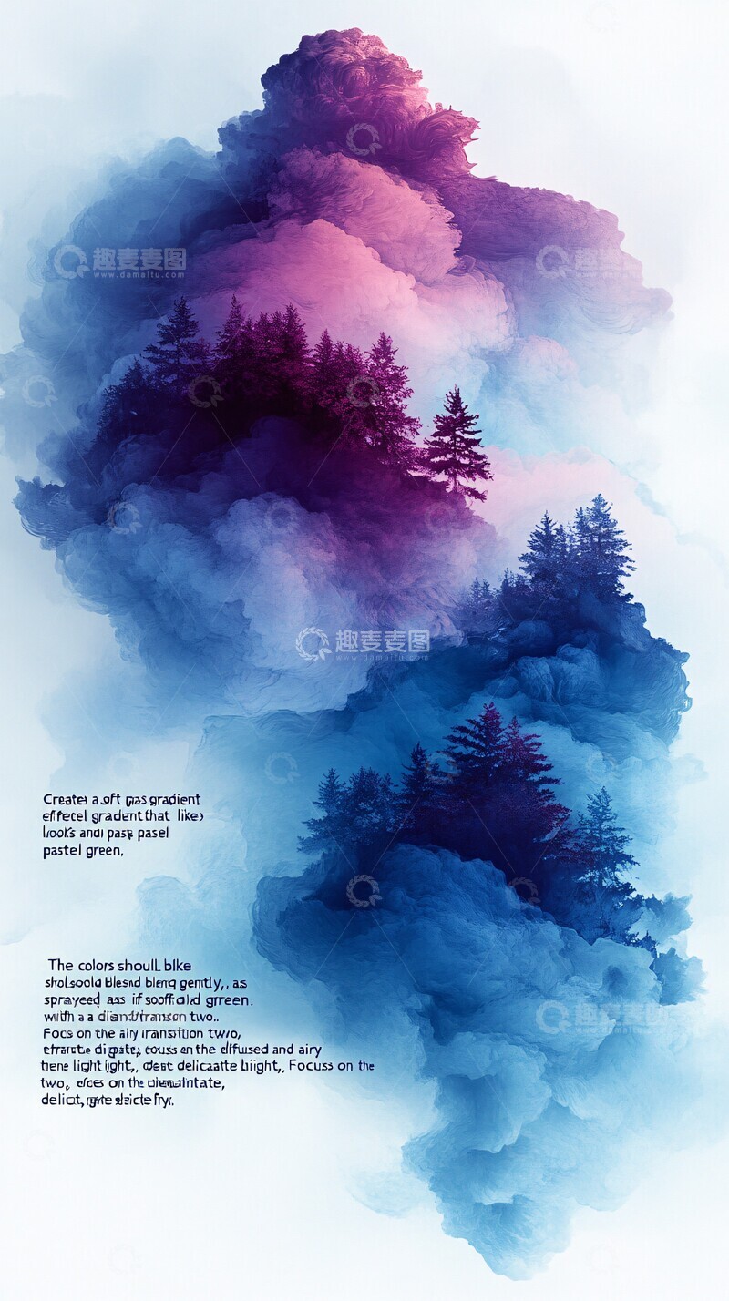 高清大图下载【趣麦麦图】蓝绿柔雾渐变1