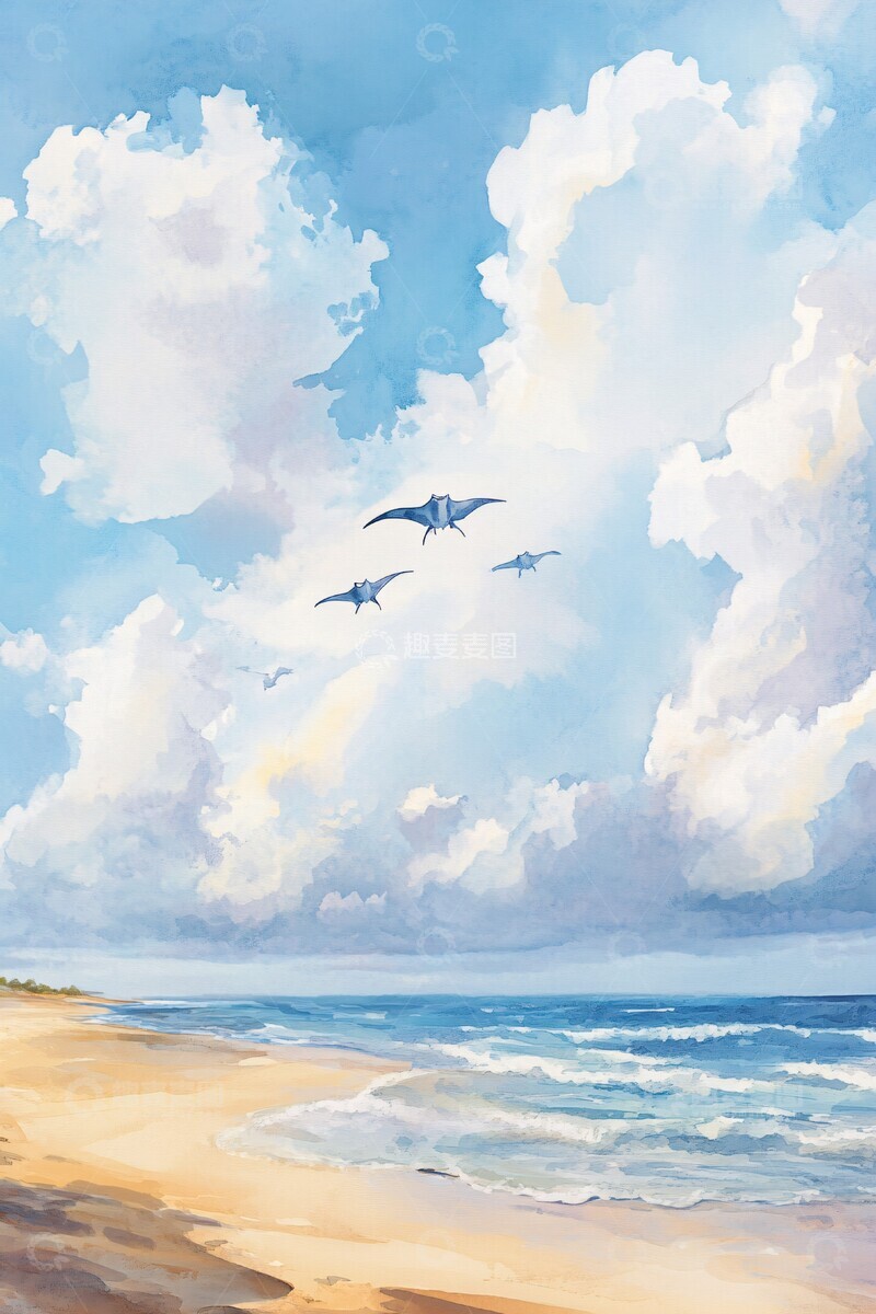 高清大图下载【趣麦麦图】海滩与天空海滩天空海洋2