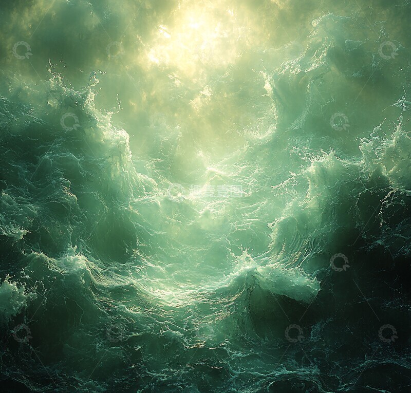 高清大图下载【趣麦麦图】水光绿影模糊色调抽象3