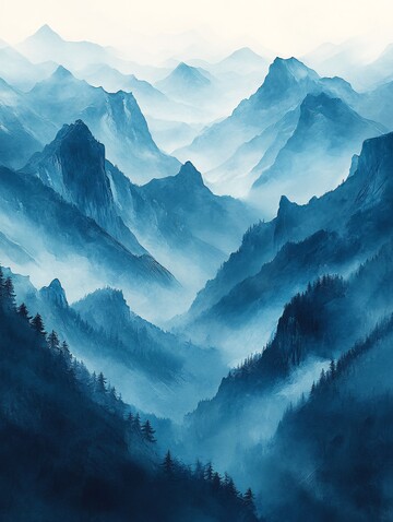 山水轻韵蓝天静谧曲线3