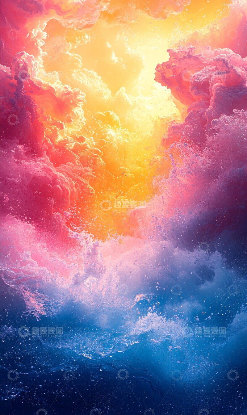 高清大图下载【趣麦麦图】水彩背景地图1