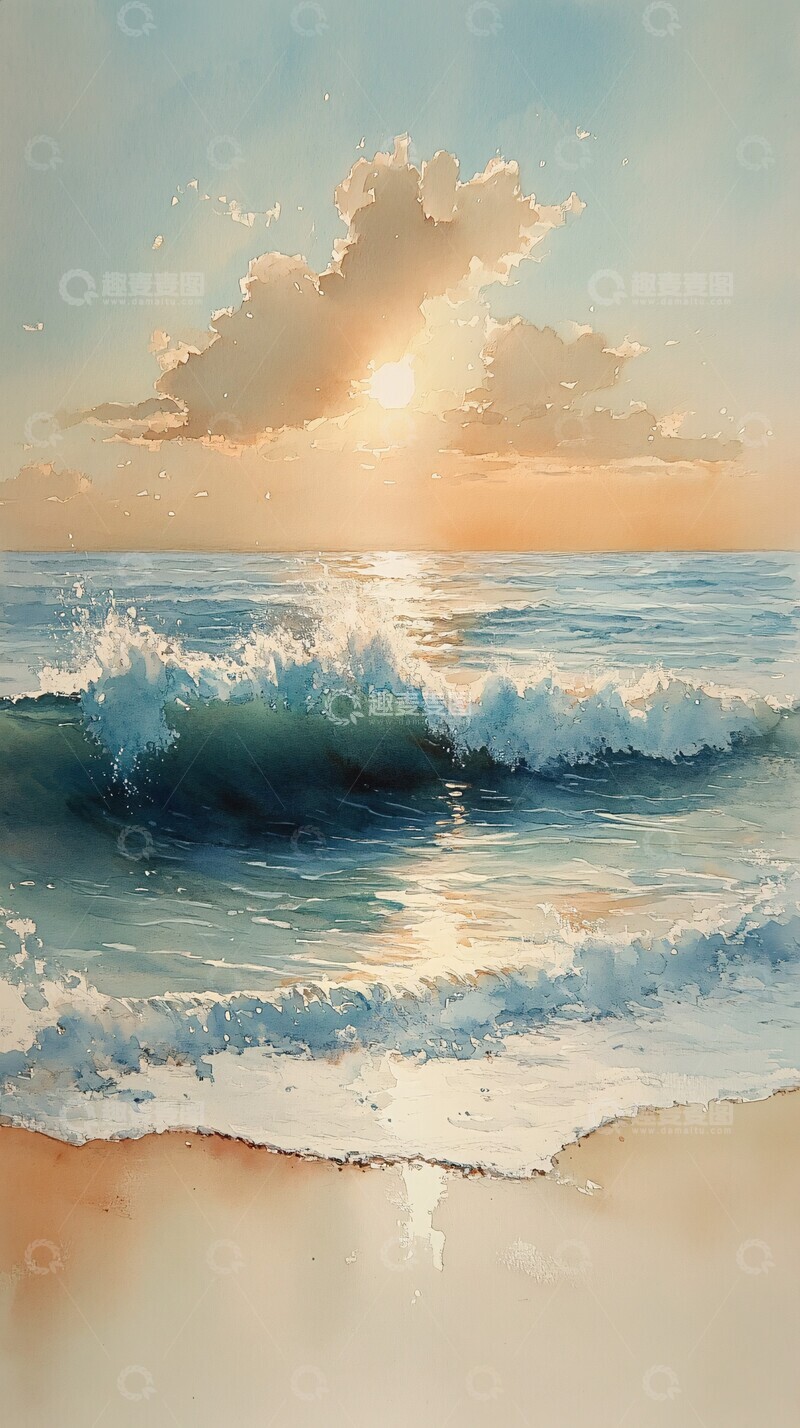 高清大图下载【趣麦麦图】海浪与天际线2
