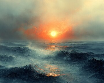 海面落日海面落日夕阳3