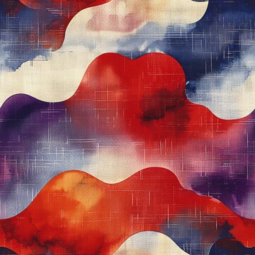 红白蓝抽象布纹3