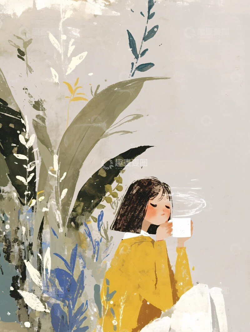 高清大图下载【趣麦麦图】咖啡与银蓝日常1