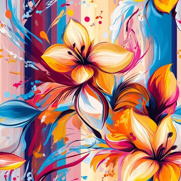 抽象花朵条纹图案2