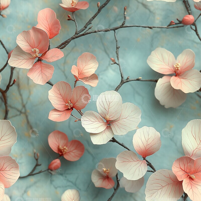 粉色叶子与绿调3