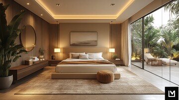 奶油色现代卧室3