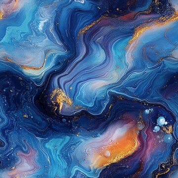 蓝色流体形态画3