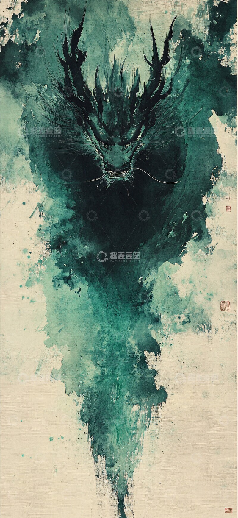 吴冠中龙纹水墨3