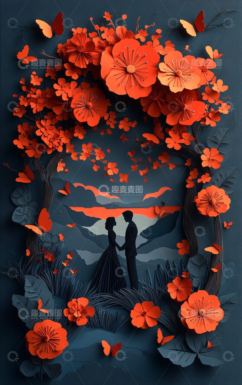 高清大图下载【趣麦麦图】红花树拱牵手情2