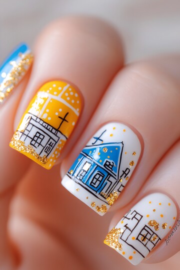 办公室工作美甲3