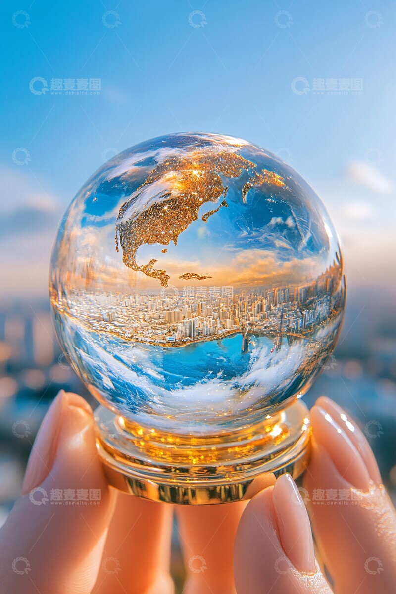 高清大图下载【趣麦麦图】地球玻璃指甲艺术3