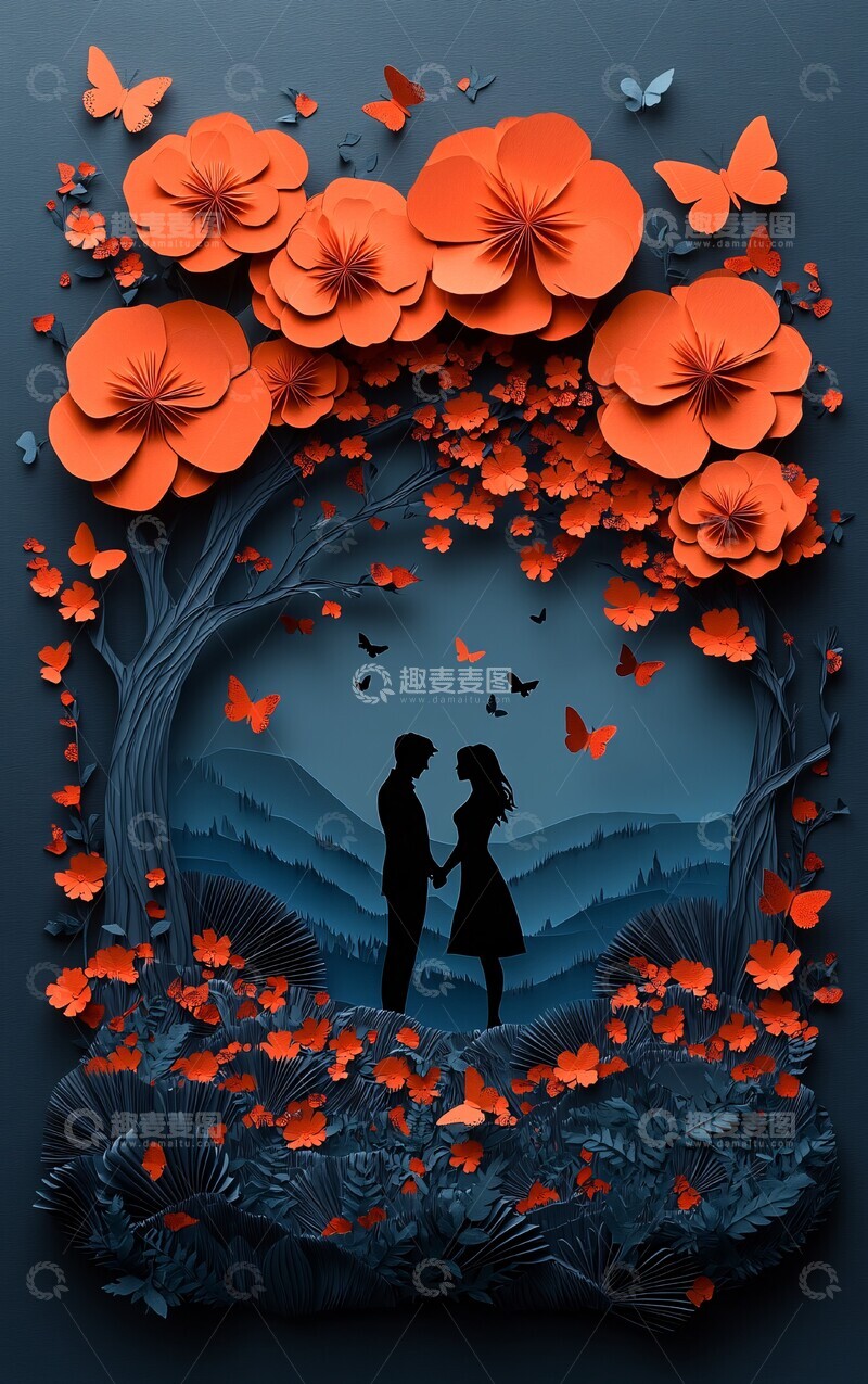 高清大图下载【趣麦麦图】红花树拱牵手情3