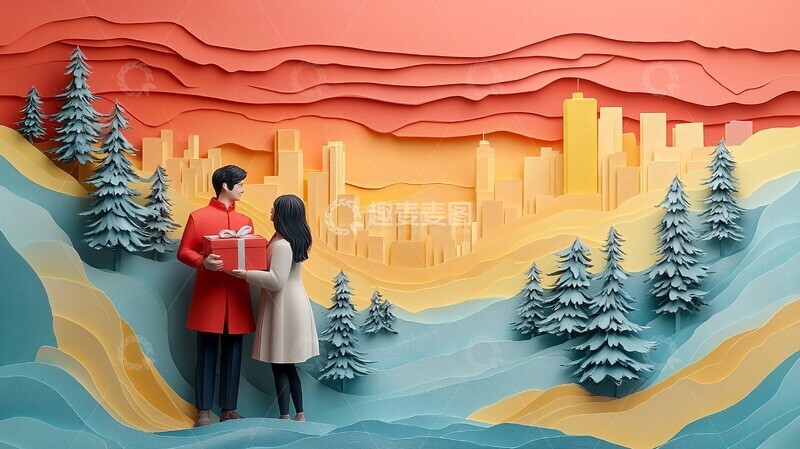 高清大图下载【趣麦麦图】情侣赠送礼盒图3