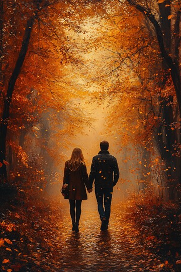 牵手漫步秋叶间1