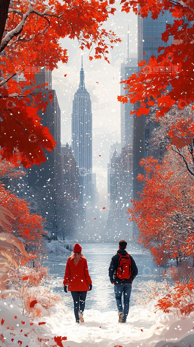 高清大图下载【趣麦麦图】冬日徒步冬日徒步男女2