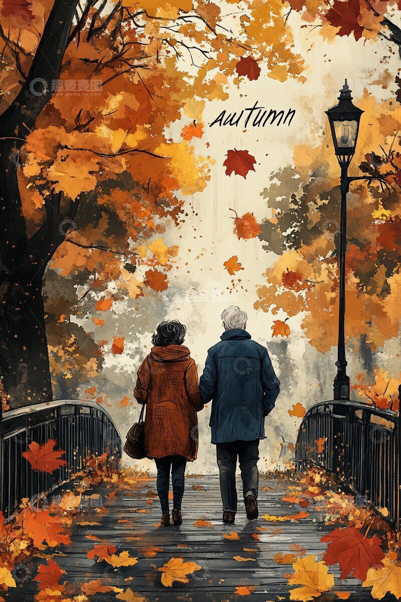 高清大图下载【趣麦麦图】秋叶桥上年华3