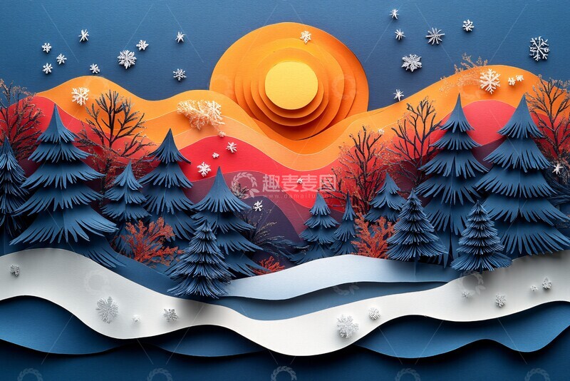 高清大图下载【趣麦麦图】冬日圣诞森林3