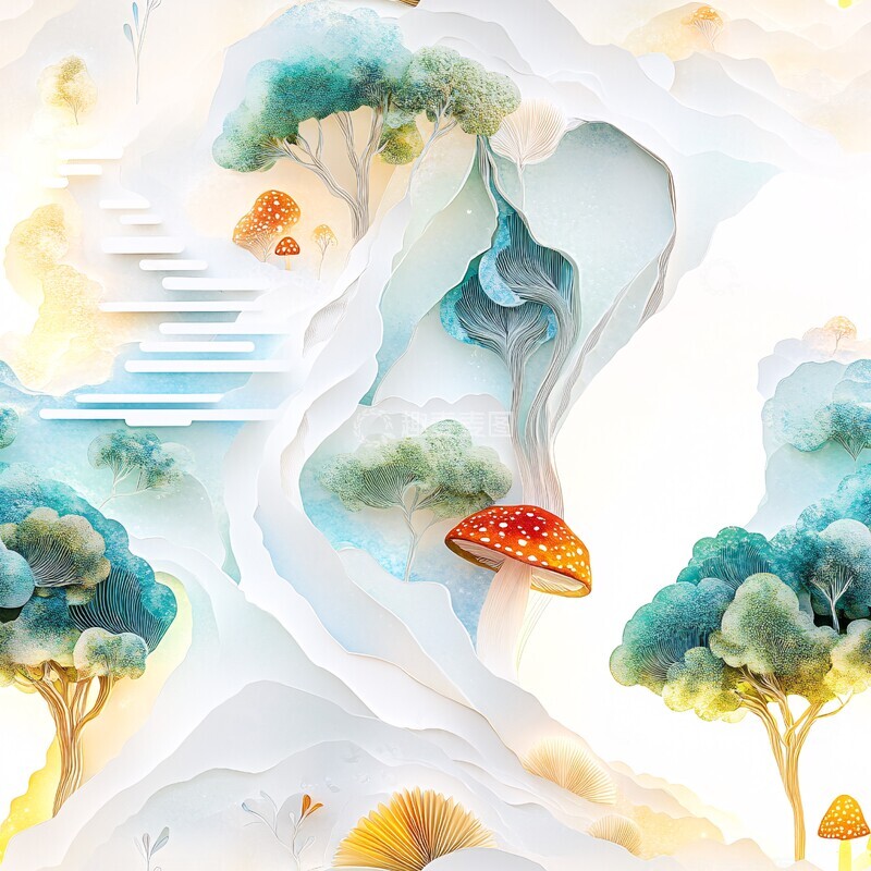 高清大图下载【趣麦麦图】魔法森林纸雕灯箱2