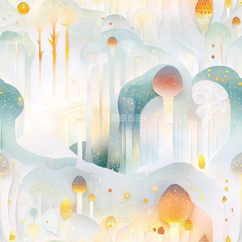 高清大图下载【趣麦麦图】魔法森林纸雕灯箱3