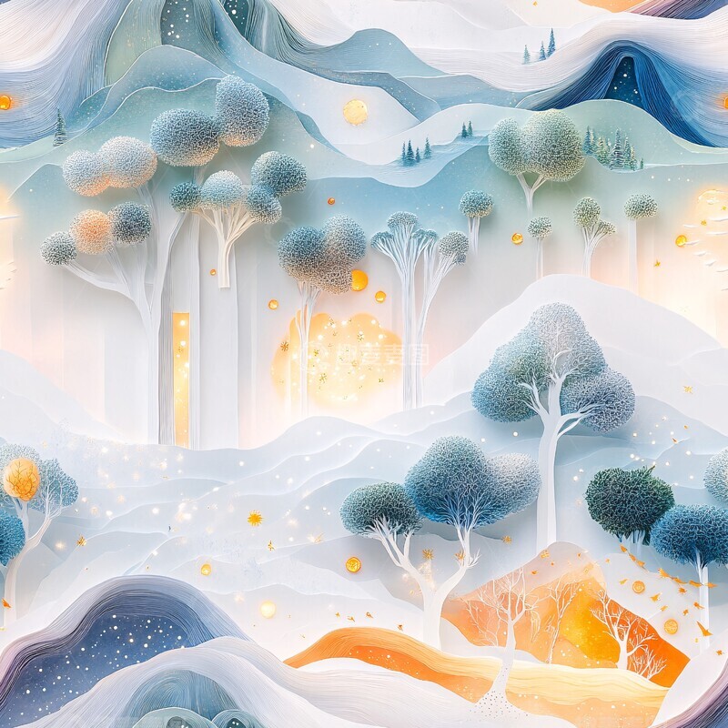 高清大图下载【趣麦麦图】魔法森林纸雕灯箱1