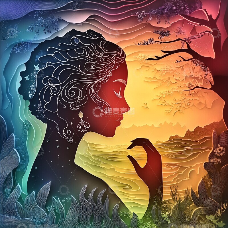 高清大图下载【趣麦麦图】女性自然思索3