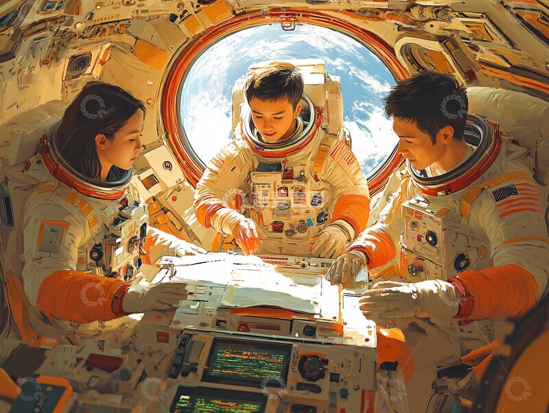 高清大图下载【趣麦麦图】宇航员出舱瞬间3