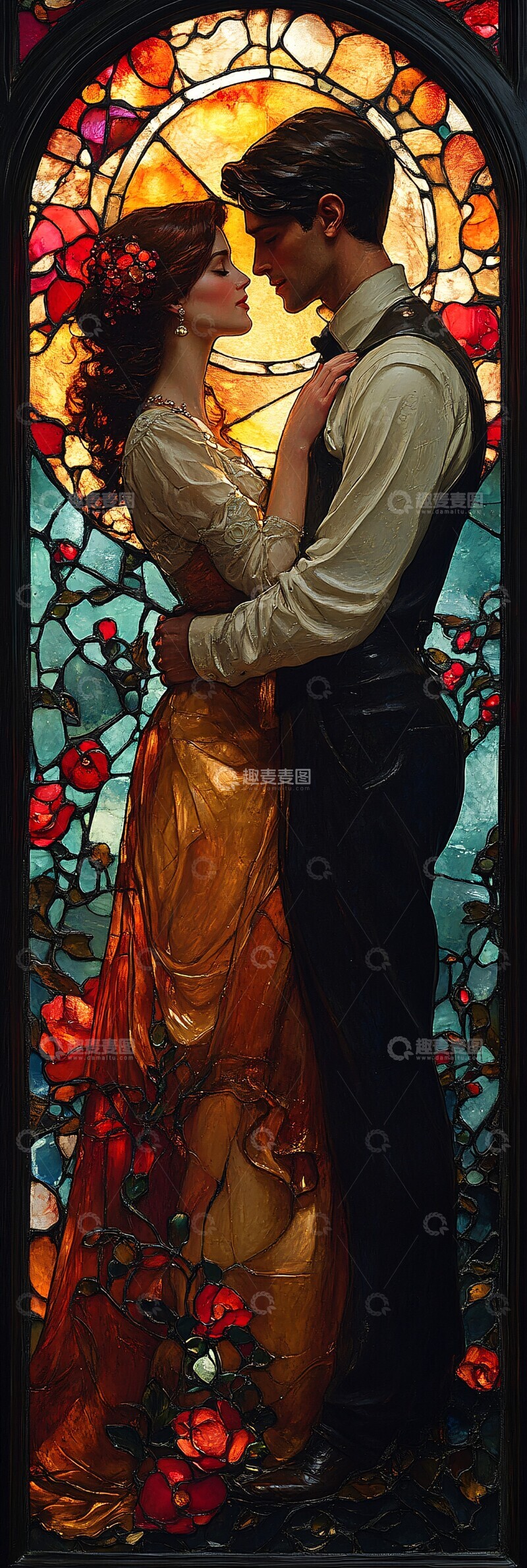 高清大图下载【趣麦麦图】男女浮雕书签