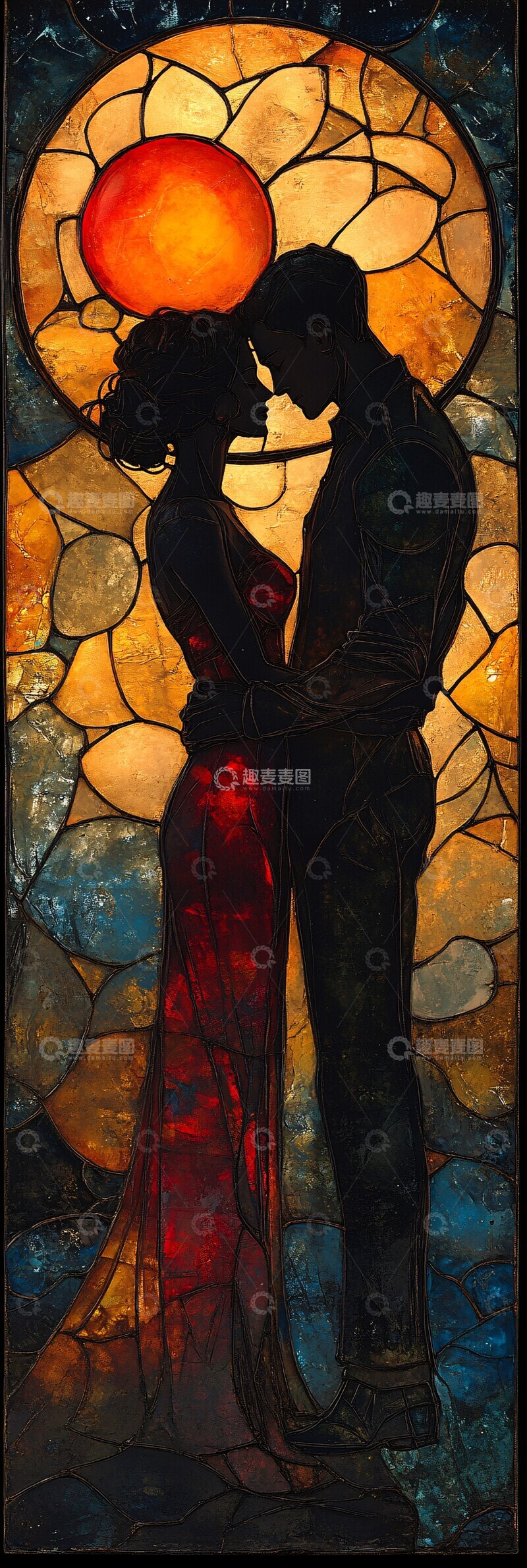 高清大图下载【趣麦麦图】男女浮雕书签1