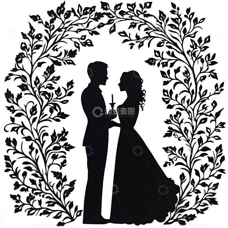 高清大图下载【趣麦麦图】婚礼纪念烛台图案1