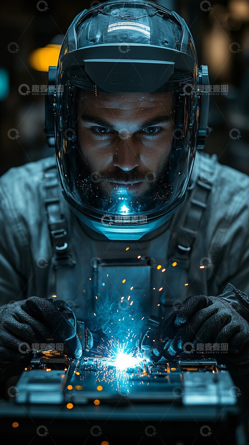高清大图下载【趣麦麦图】现代焊工焊接场景1