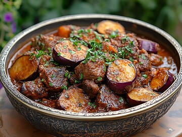 香辣肉末茄子银盘