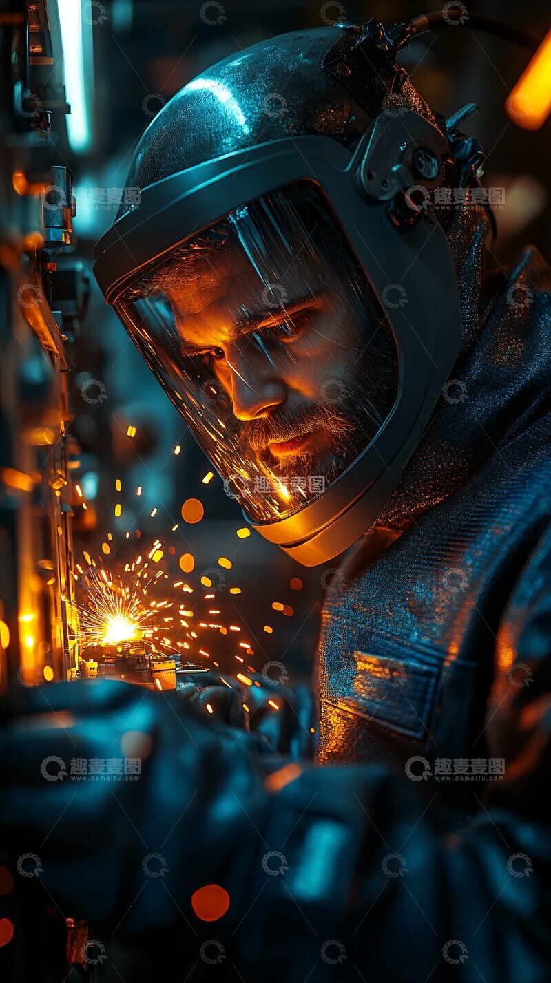 高清大图下载【趣麦麦图】现代焊工焊接场景2