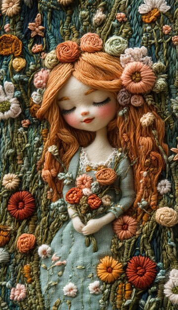 花仙子刺绣图案1