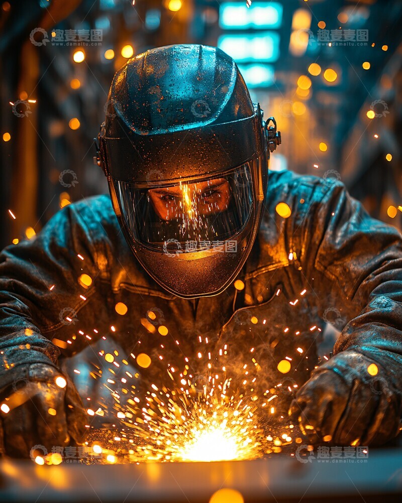 高清大图下载【趣麦麦图】焊接工人特写2
