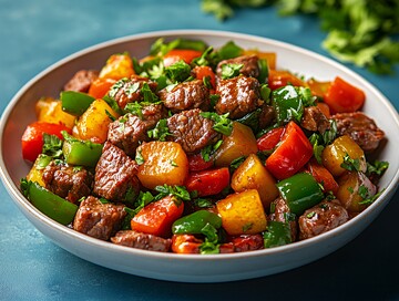 牛肉青椒蔬菜盘1