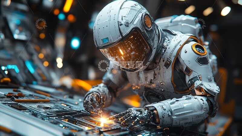 高清大图下载【趣麦麦图】太空机器人焊接3