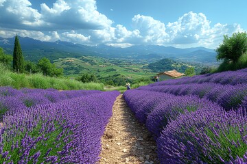 薰衣草花海农耕图3