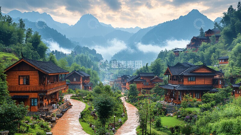 高清大图下载【趣麦麦图】少数民族古城镇2