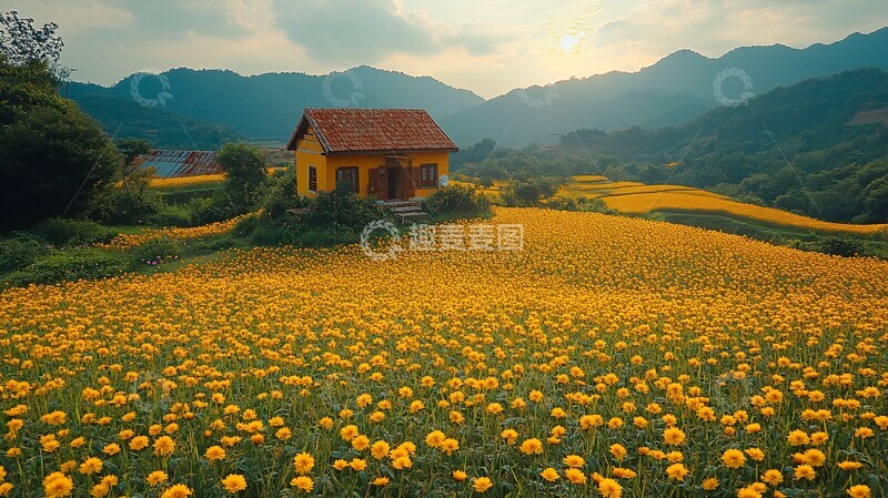 高清大图下载【趣麦麦图】稻田丰收季稻田稻谷梯田2