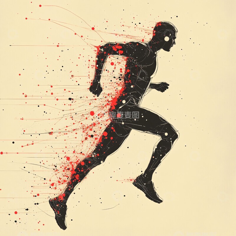 高清大图下载【趣麦麦图】科技跑者速度线3