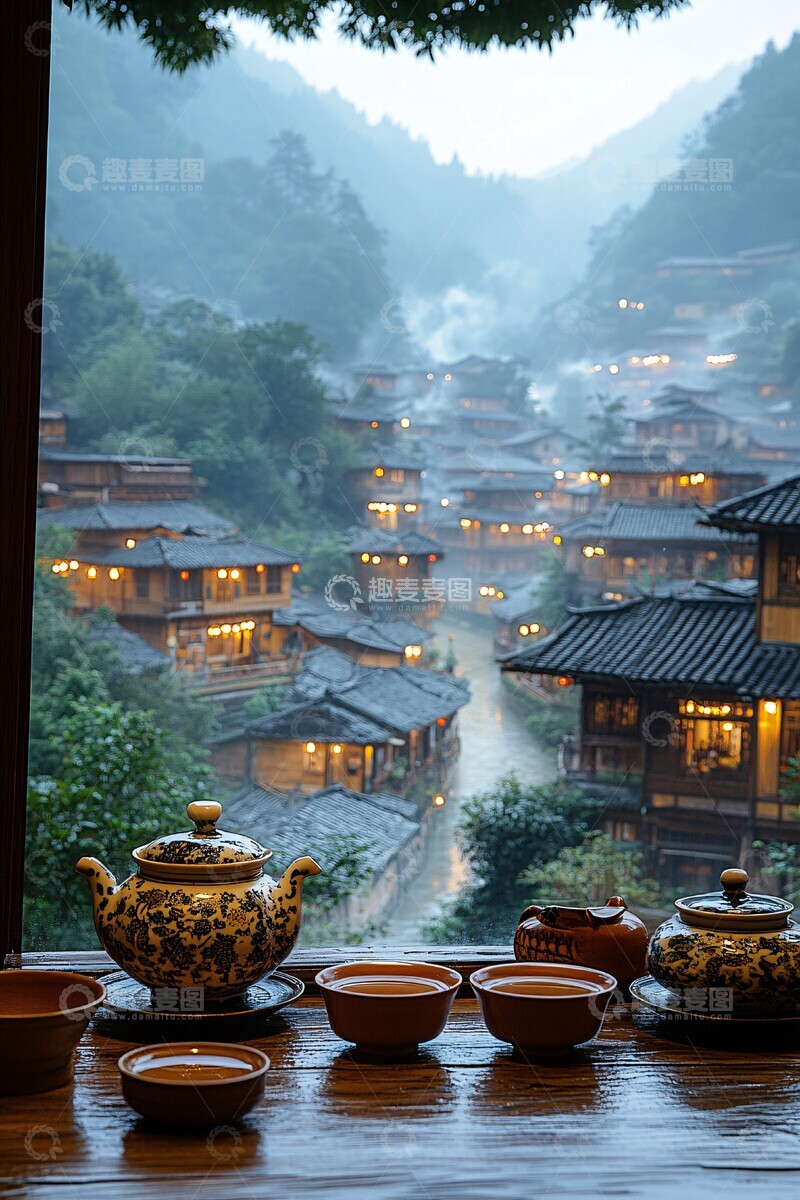 高清大图下载【趣麦麦图】苗寨茶室一瞥3