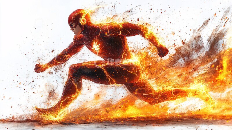 高清大图下载【趣麦麦图】闪电侠奔跑瞬间2