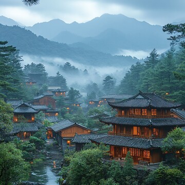 山海云雾近景图2