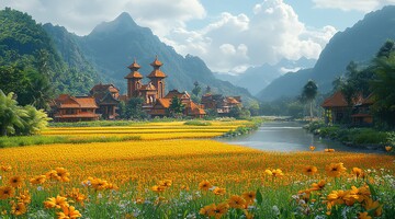 古村稻田山景3