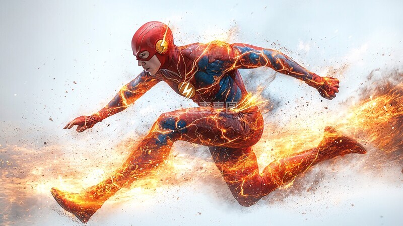 高清大图下载【趣麦麦图】闪电侠奔跑瞬间3