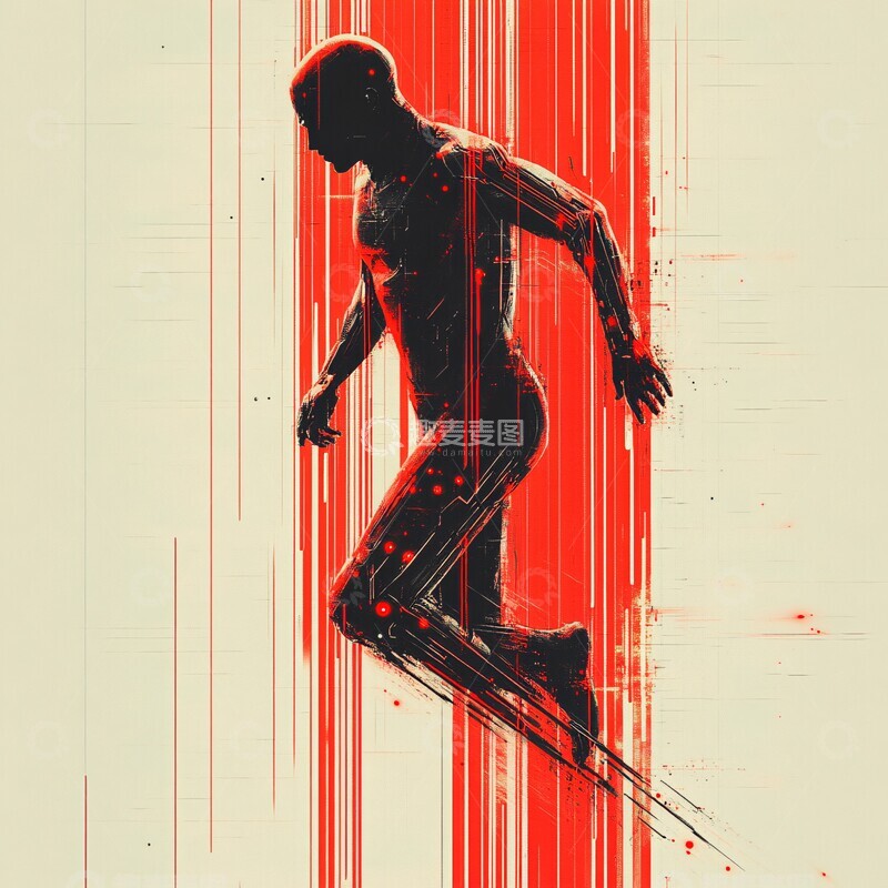 高清大图下载【趣麦麦图】科技跑者速度线1