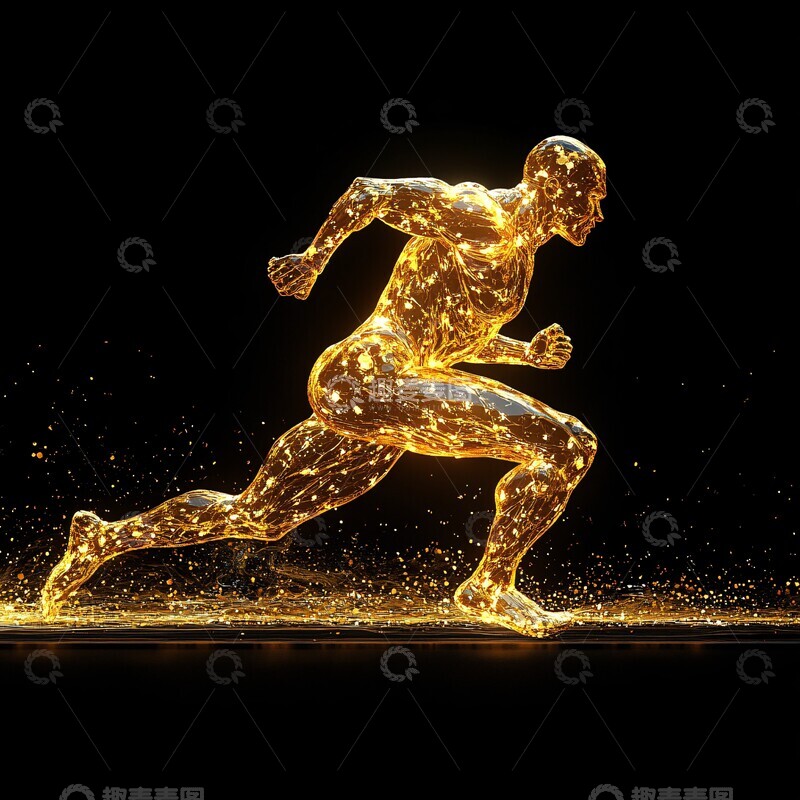 高清大图下载【趣麦麦图】金色身影奔跑3