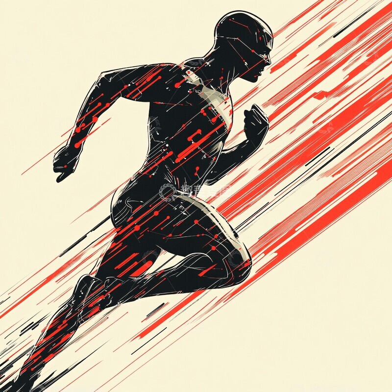 高清大图下载【趣麦麦图】科技跑者速度线2